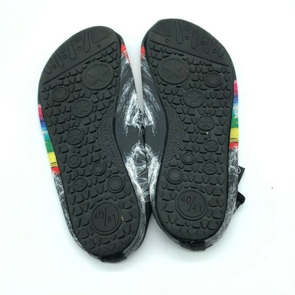 Met 520 Womens Water Shoes Slip On Fabric Rainbow Ship Black 40/41 US 8/9 - Picture 4 of 5
